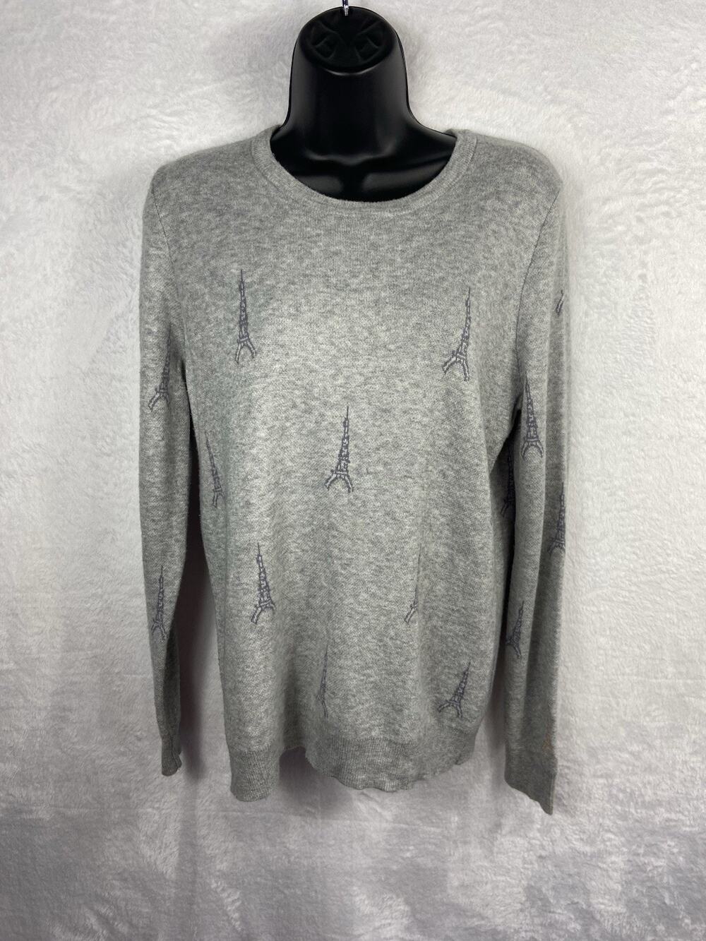 Joie Eiffel Tower Sweater Women’s S Wool & Cashmere Crewneck Francophile